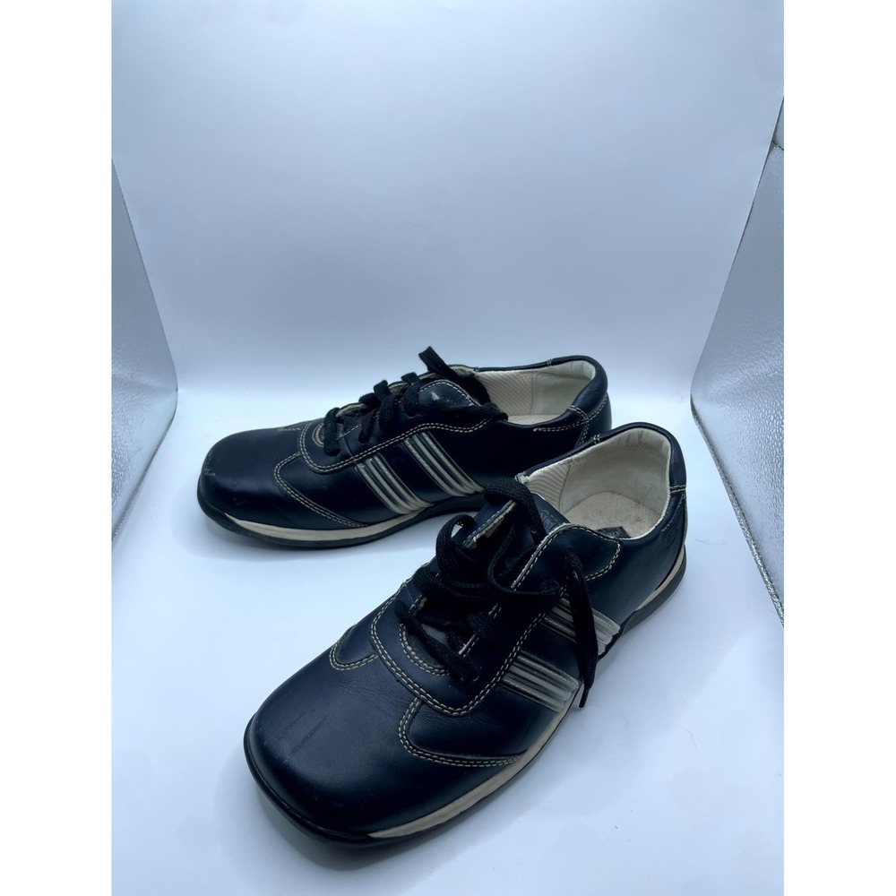 Skechers Somethin' Else Womens US 8.5 Sneaker Black Leather Lace Up Shoes 3478